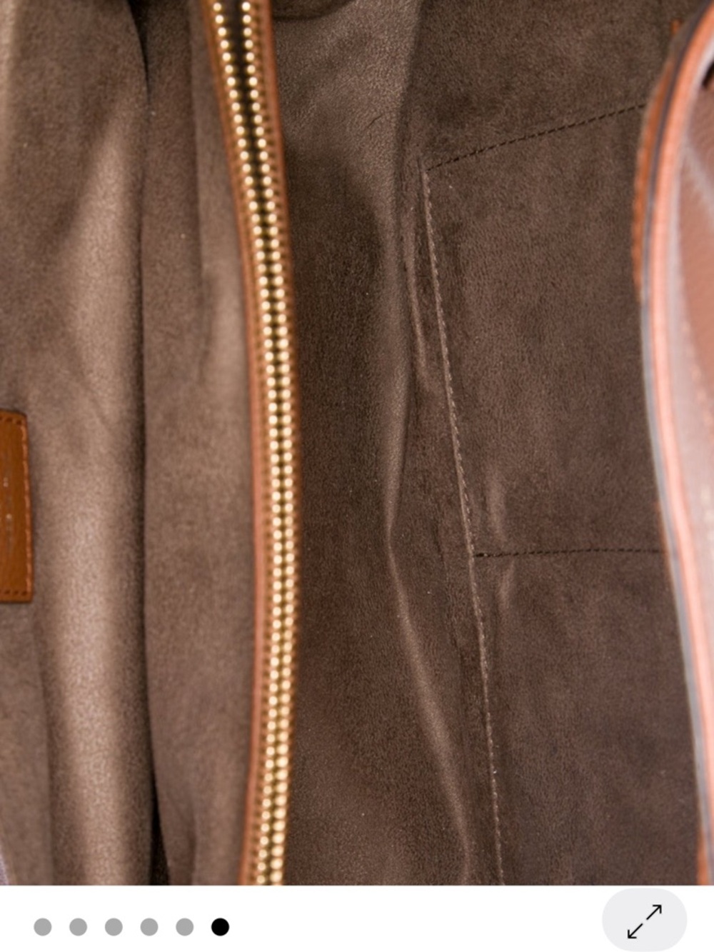 Cognac Leather Tote Bag by Serapian - Picture 8 of 12